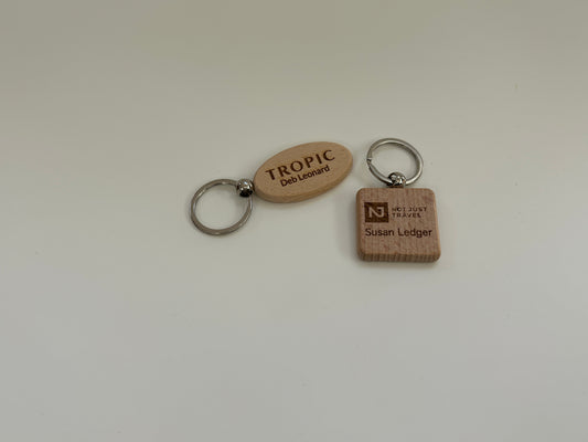Personalised beech keyring
