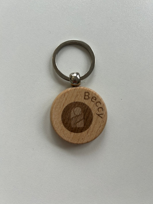 Personalised beech keyring